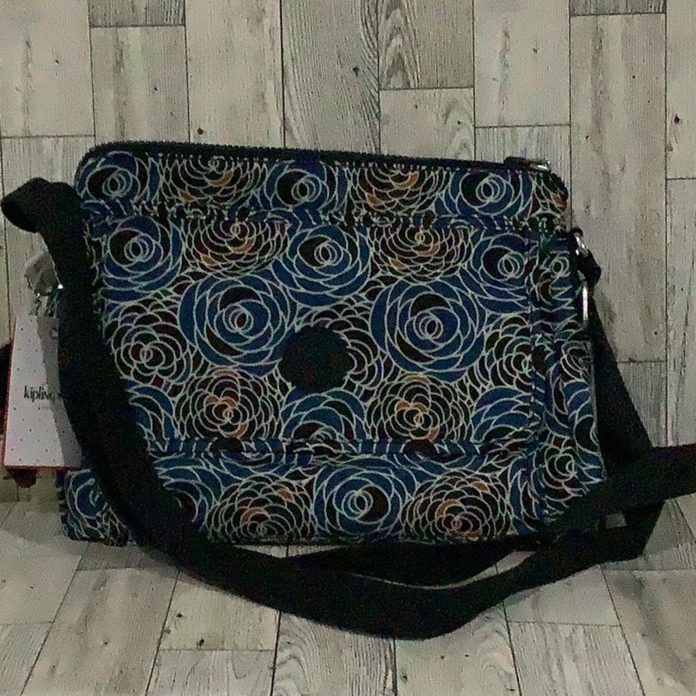 Kipling piercing posies cross body purse new with tag